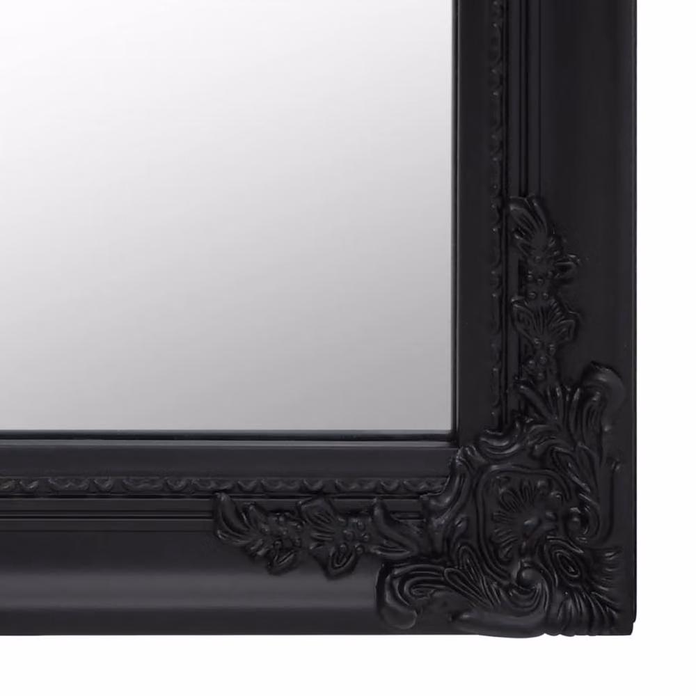 Berkfield Home Black Rectangular Free-Standing Mirror W: 45 cm, H: 180 cm – 4