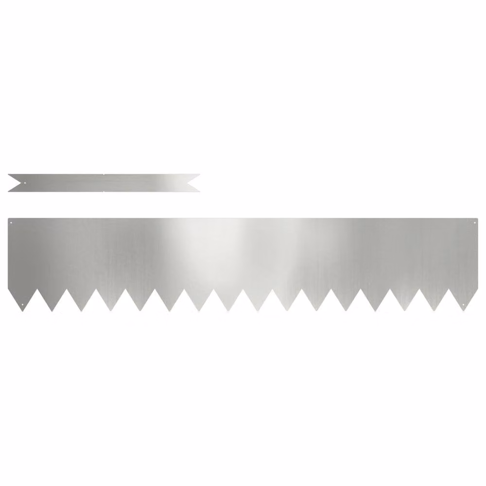 Berkfield Home Galvanised Steel Lawn Edgings, Silver, 50 Pieces, W/H: 100 x 20 cm, D: 0.5 cm
