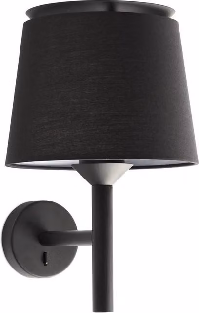 Netlighting Savoy Black Accent Wall Light with Fabric Shade and E27 Socket – 4