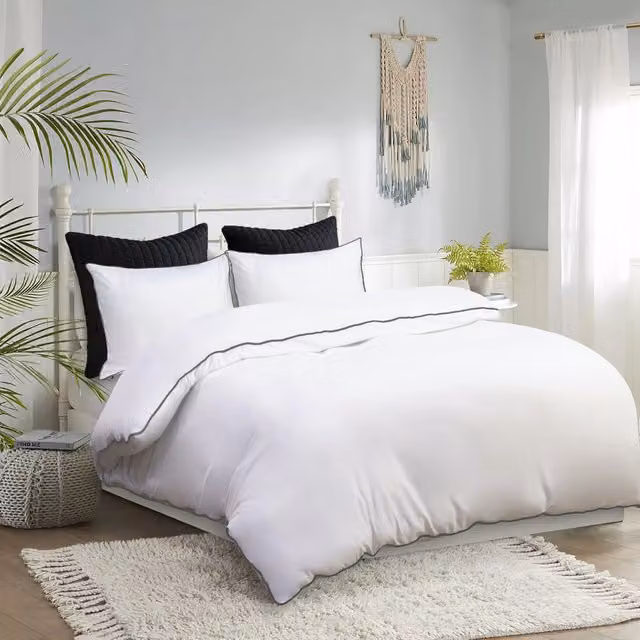 Cotton Passion White Microfibre Duvet Cover Set, 180 x 200 cm