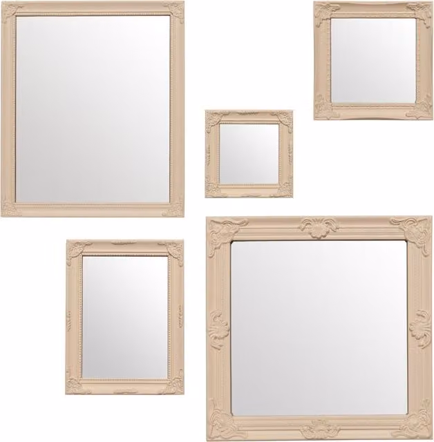 Interiors by Premier Classic Round Hanging Wall Mirror in White and Grey
