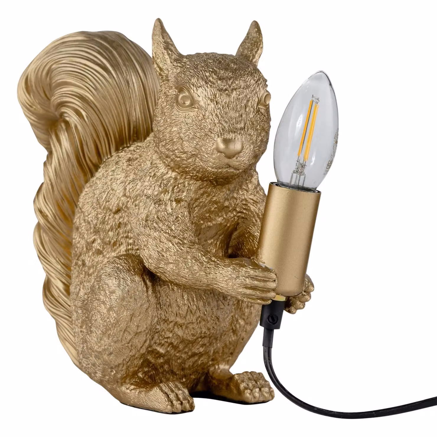 First Choice Lighting Set of 2 Squirrel Gold Table Lamps – 2