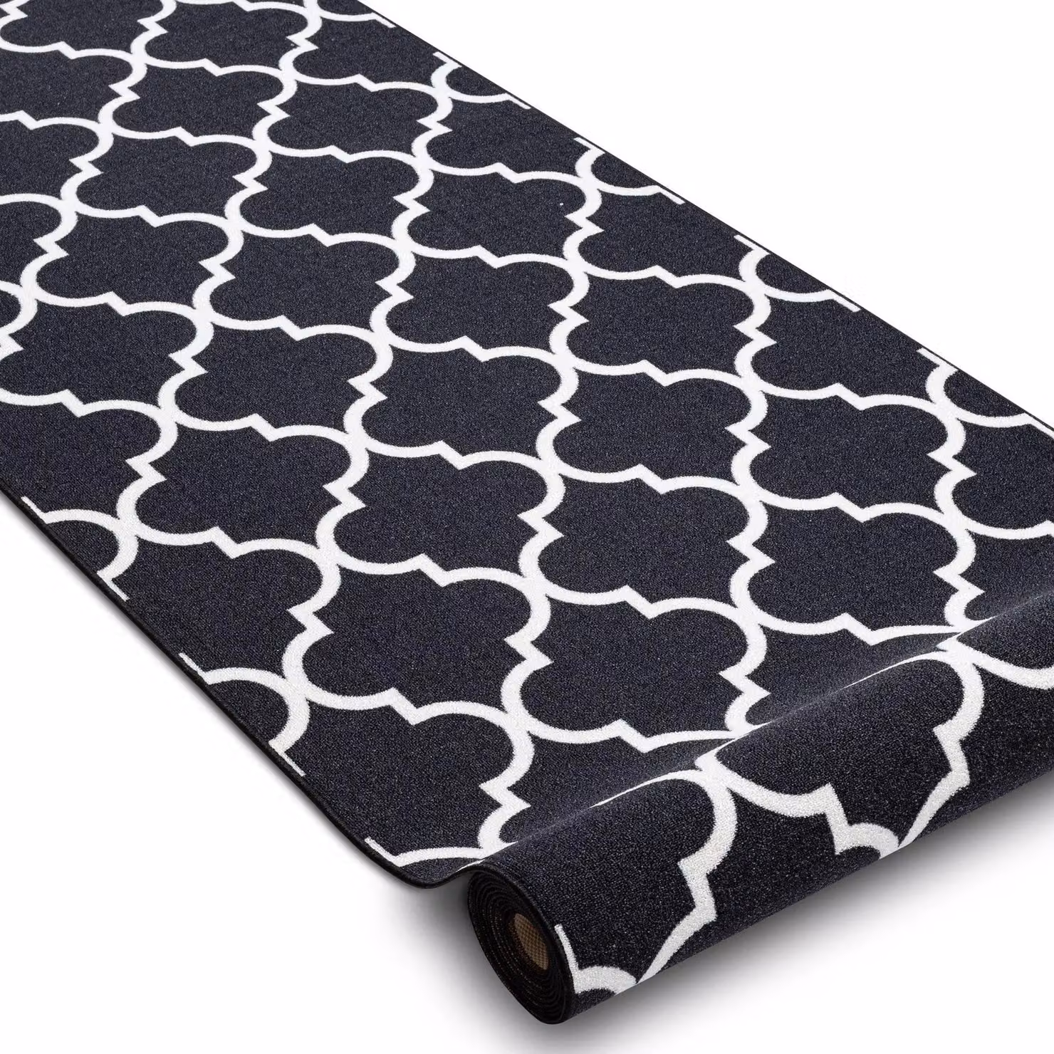 RugsX Anti-Slip Geometric Trellis Runner in Black, W: 57 cm, L: 310 cm – 3