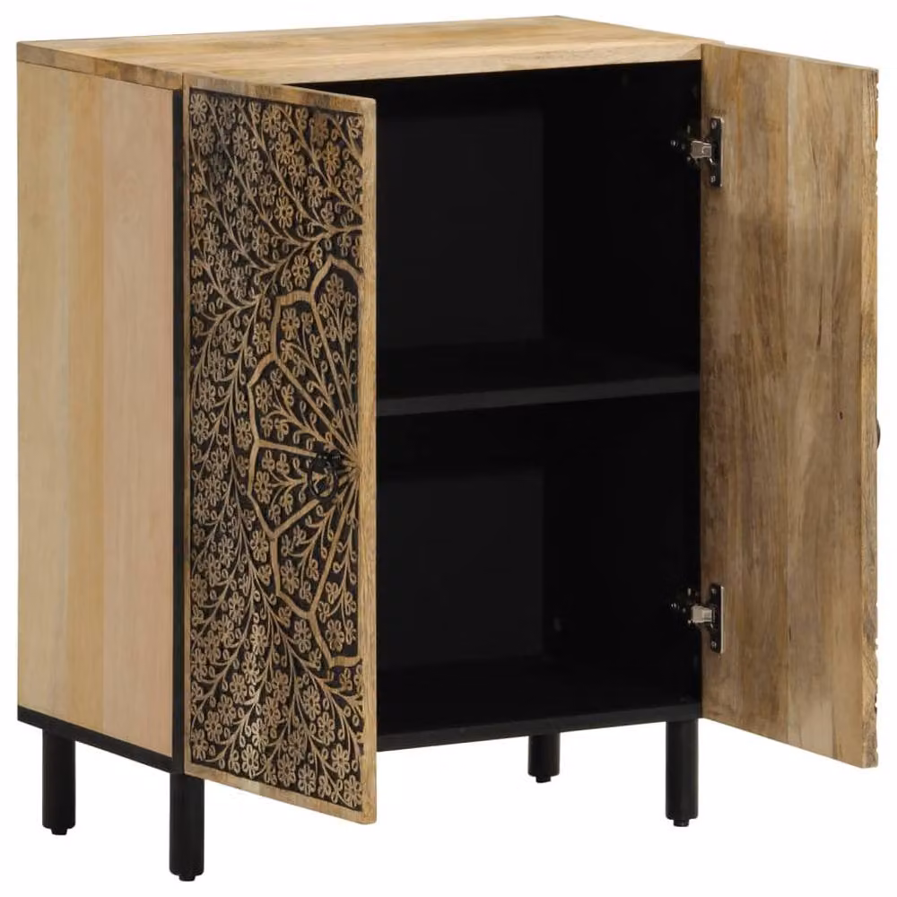 Berkfield Home Retro Side Cabinet in Brown Solid Mango Wood, W/D/H: 60 x 33 x 75 cm – 2