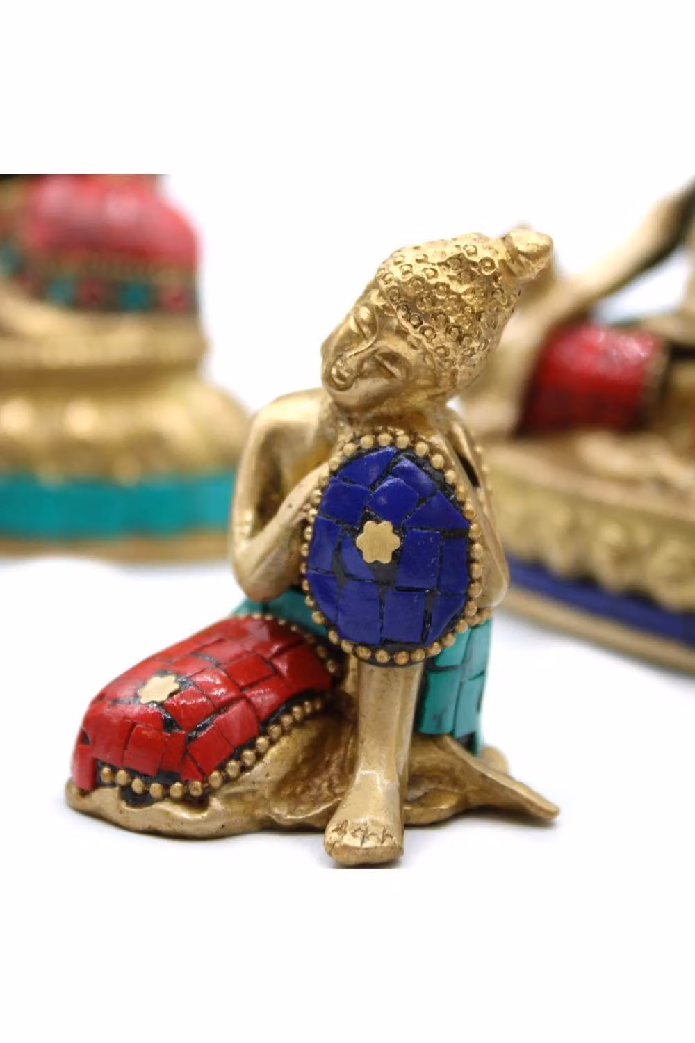 KDMD Gold Metal Buddha Figure Tabletop Decorative Accent, Height: 6.5 cm – 2