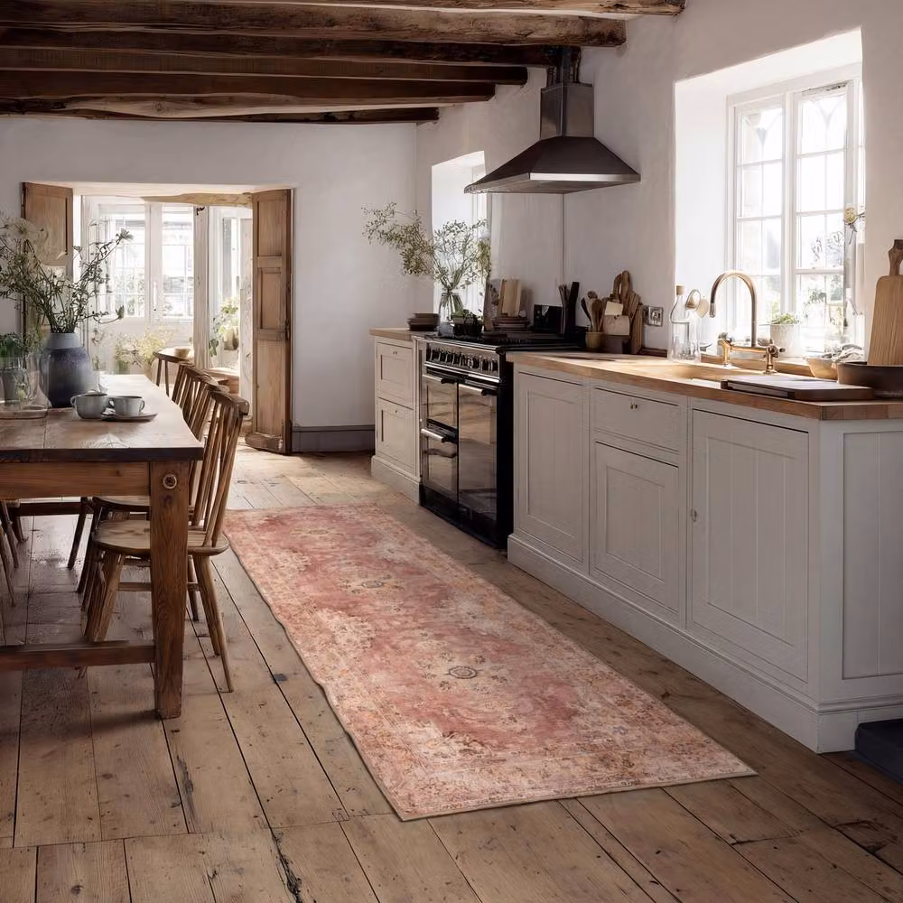 Kukoon Pink and Cream Vintage Floral Washable Rug, W/L: 120 x 170 cm – 3