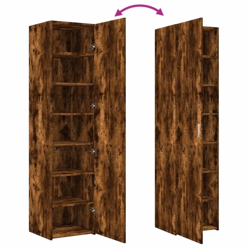 Berkfield Home Smoked Oak Highboard in Brown, W: 45 cm, D: 42.5 cm, H: 185 cm – 3