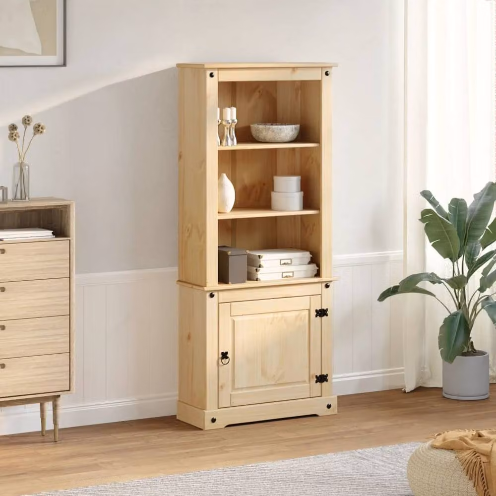 Berkfield Home Corona Highboard in Light Tan Solid Pine Wood, W/D/H: 74 x 38 x 170 cm – 3