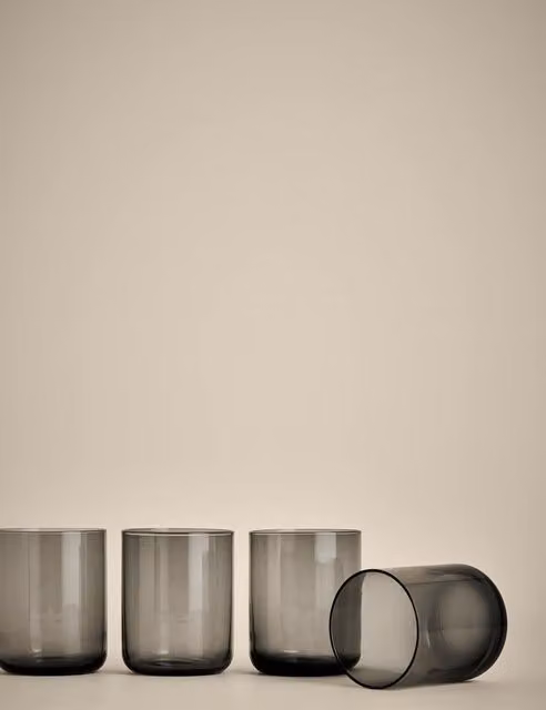 M&S Set of 4 Grey Glass Everyday Tumblers