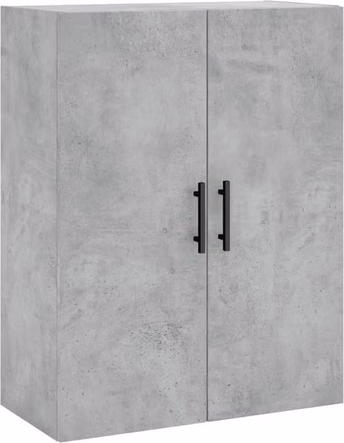 Berkfield Home Wall Mounted Cabinet in Concrete Grey, W/D/H: 69.5 x 34 x 90 cm