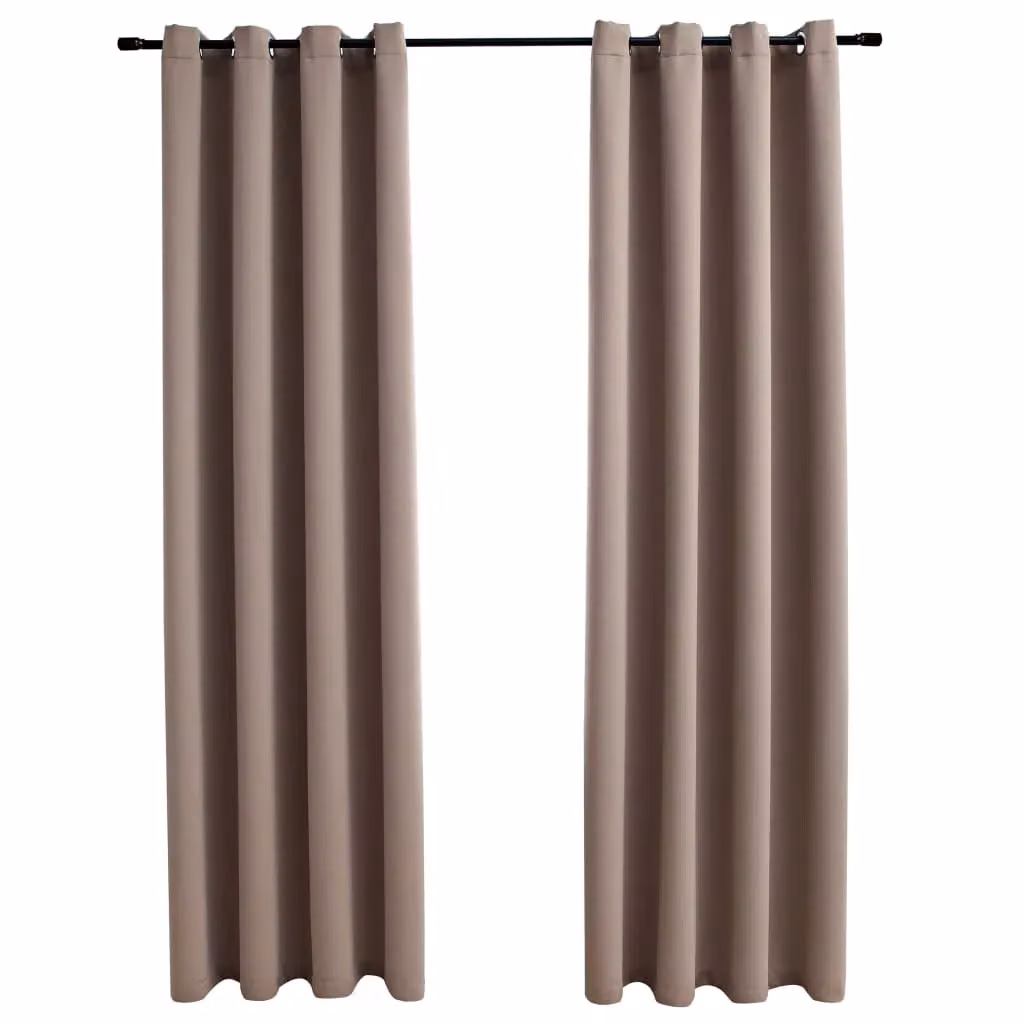Berkfield Home Taupe Blackout Curtains with Eyelets, 2 Pack, W: 140 cm, H: 225 cm – 2