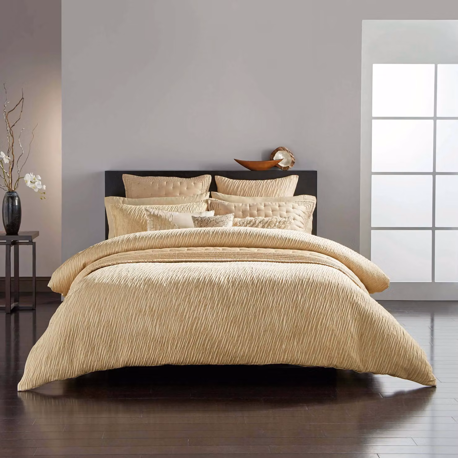 Donna Karan Gold Dust Double Duvet Cover in Gold Jacquard – 2