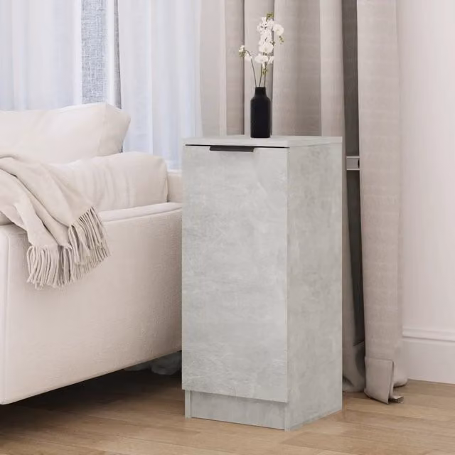 Berkfield Home Sideboard in Concrete Grey, MDF, W/D/H: 30 x 30 x 70 cm