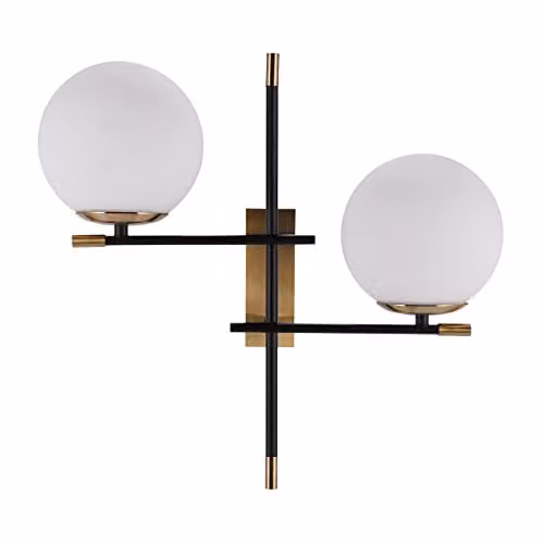 Netlighting Stelia Modern 2 Light Wall Lamp E14 in Black or Brown