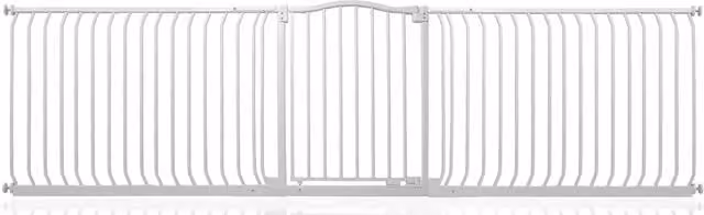 Safetots Extendable Curved Top Safety Gate in Matt White, Width: 271 cm - 280 cm