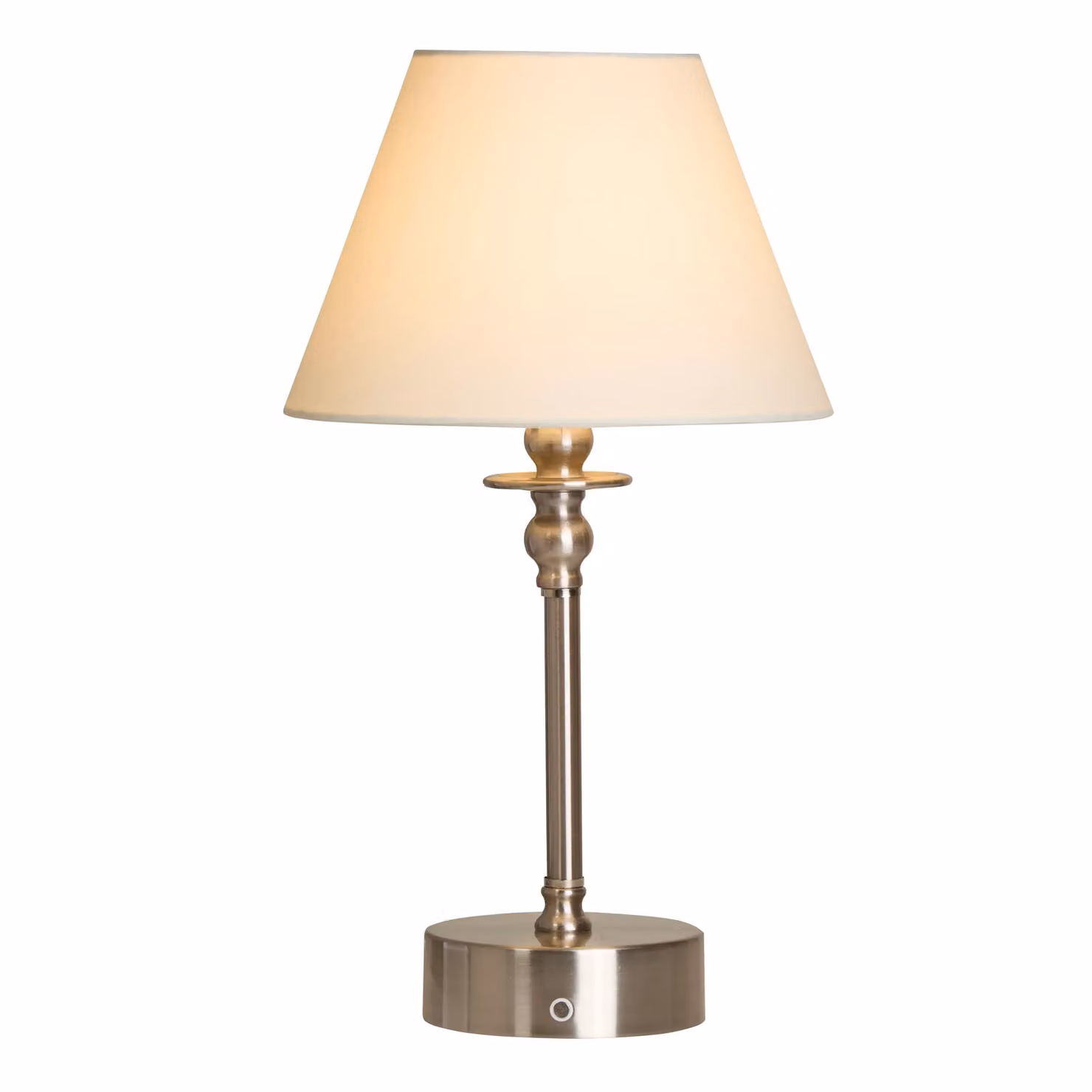 Lighting Collection Rechargeable Satin Nickel Dimmable Table Lamp in Silver – 2