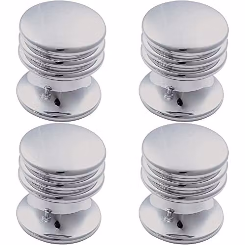 Loops 4 Pack Textured Cupboard Door Knobs in Polished Chrome