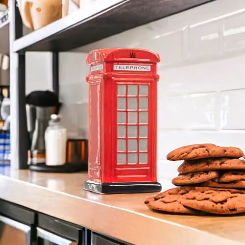 Oliphant Red Telephone Box Ceramic Biscuit Jar with Airtight Lid, 1.5 l – 3