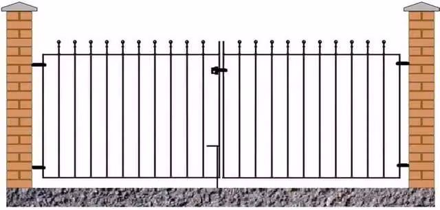 Burbage Iron Craft Manor Flat Top Double Swing Driveway Gate in Black, W: 243.8 cm, H: 91.5 cm