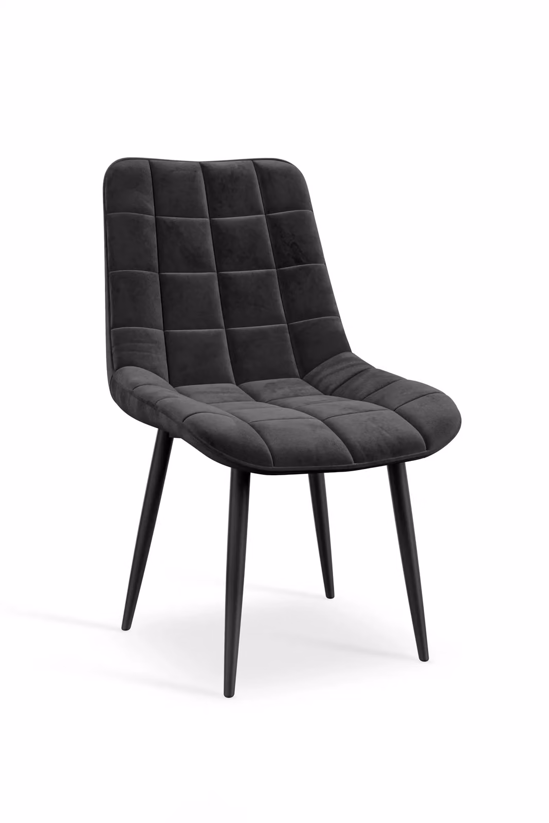 More4Homes Nova Modern Velvet Dining Chairs, Set of 6, Black with Metal Legs – 2