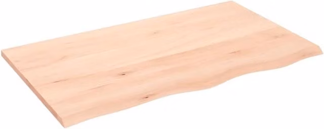 Berkfield Home Table Top in Light Oak Solid Oak Wood, W: 100 cm, D: 60 cm, H: 2 cm