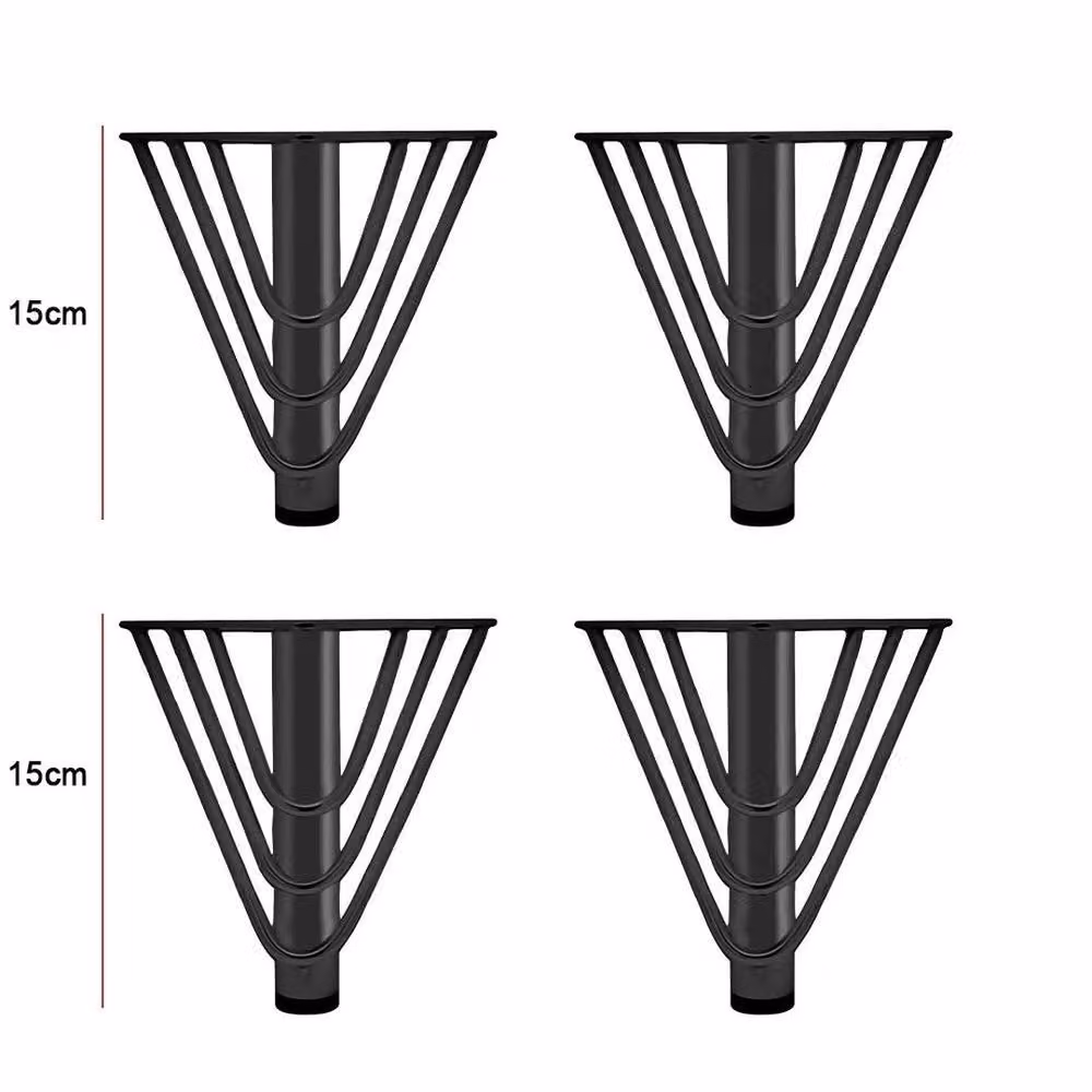 EONLION Set of 4 Heavy Duty Metal Table Legs, Black, Height: 15 cm – 2