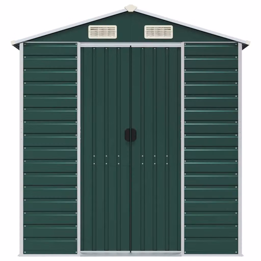 Berkfield Home Green Galvanised Steel Pent Garden Shed W/D/H: 191 x 385 x 198 cm – 3