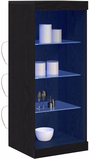 Berkfield Home Modern Black Oak Sideboard with Integrated LED Lights W: 41 cm, D: 37 cm, H: 100 cm