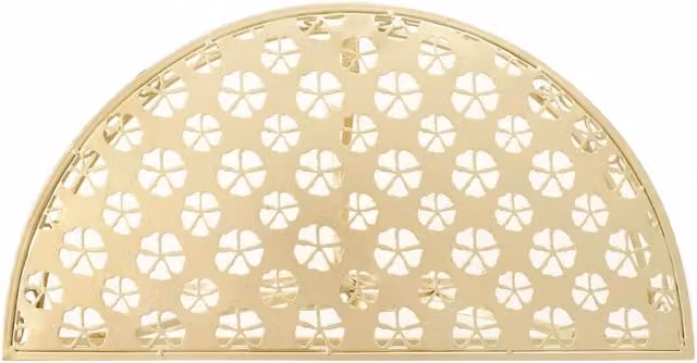 Berkfield Home Vintage Style Half Round Metal Side Table in Gold, W/D/H: 72 x 36 x 74 cm