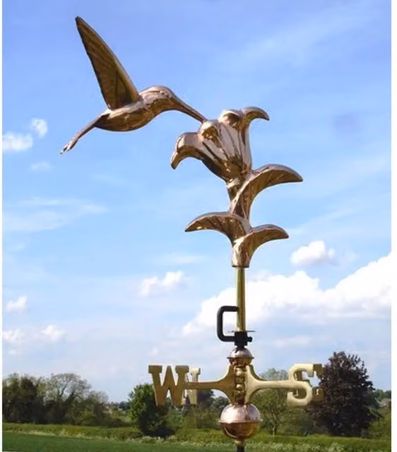 Good Directions Cottage Hummingbird Copper Weathervane in Bronze, H66 x W19 x L33 cm