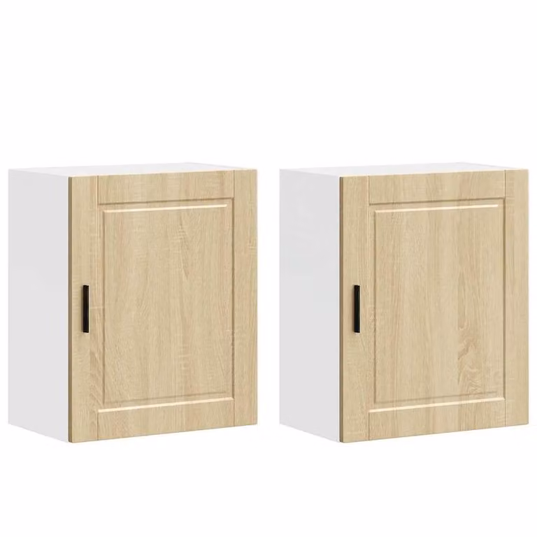 Berkfield Home Porto Sonoma Oak Kitchen Wall Cabinets, 2 Piece, Brown