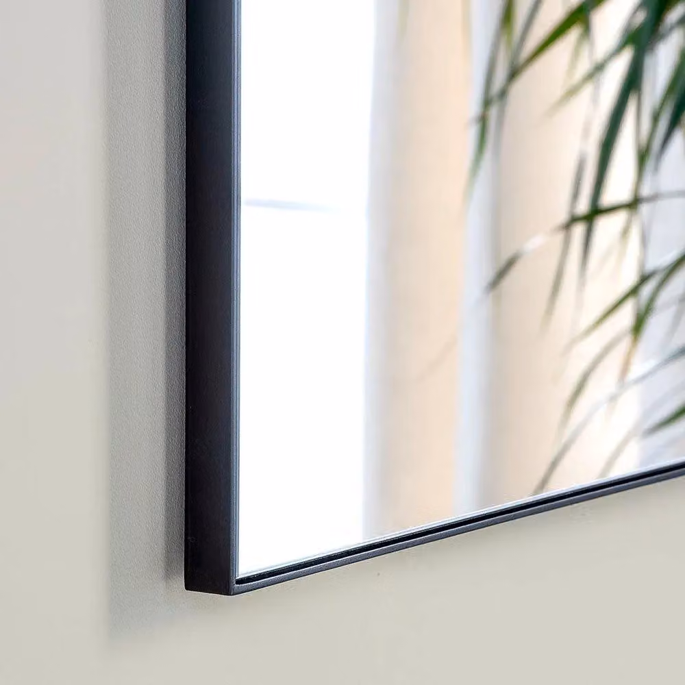 Yearn Mirrors Minimalist Black Rectangular Hanging Mirror W: 120 cm, H: 80 cm – 3