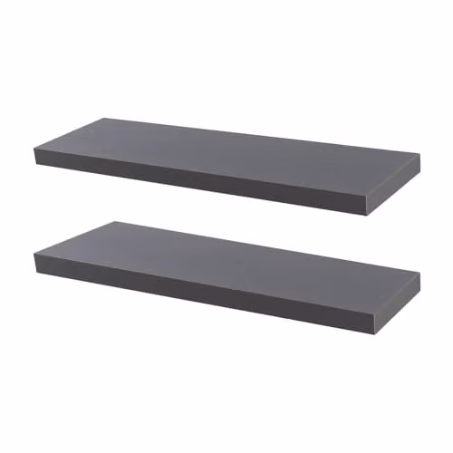 Harbour Housewares Modern Floating Wall Shelves in Grey, Pack of 2, Width: 100 cm – 1