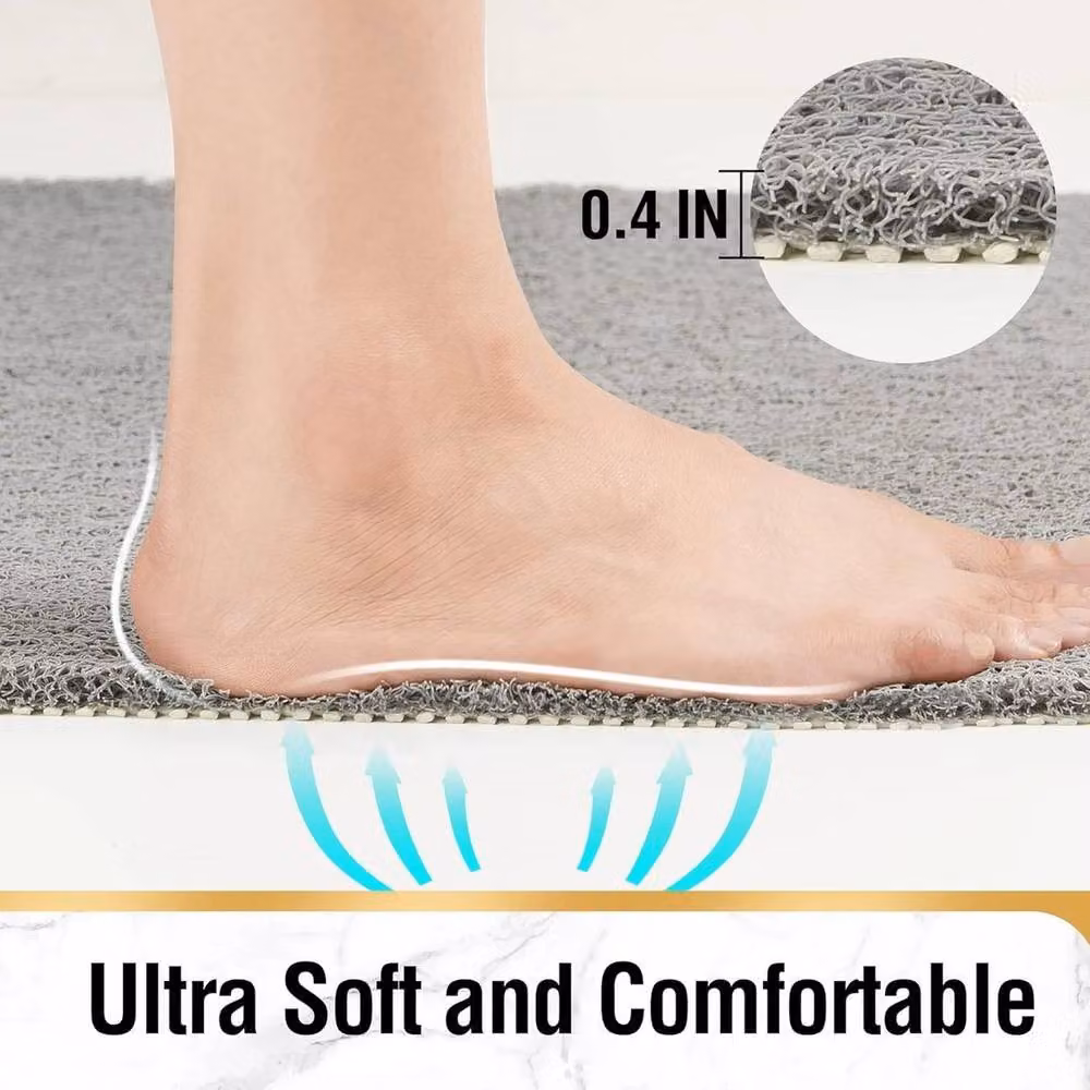 NESTLUNE Non-Slip Anti-Mould Loofah Shower Mat in Grey – 2