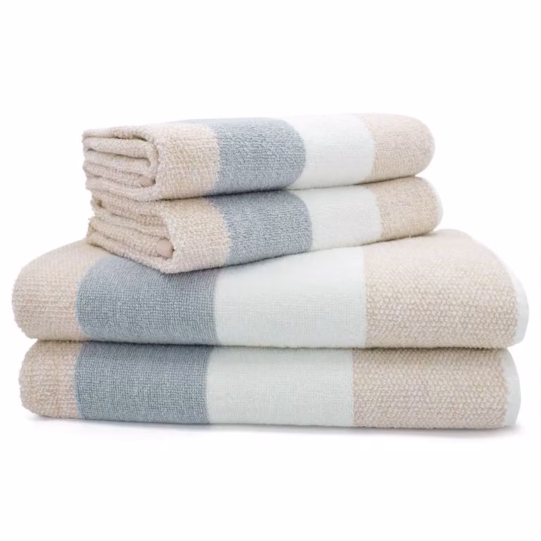 Velosso Weston Striped Cotton Towels in Brown and Multicolour