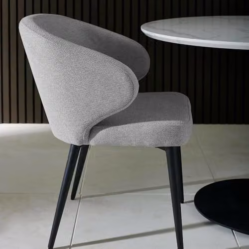 Julian Bowen Marcus Set of 2 Light Grey Fabric Upholstered Dining Chairs with Armrests, H 83 x D 58.5 cm – 4