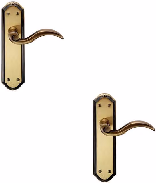 Loops 2x Pair Spiral Sculpted Handle on Latch Backplate, Florentine Bronze, 180 x 48 mm