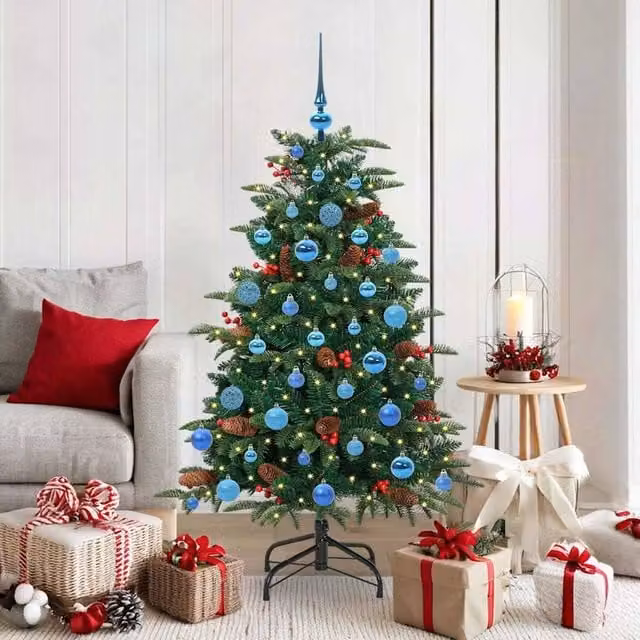 Berkfield Home Artificial Christmas Tree with 150 LEDs and Stand, Green, Height: 150 cm – 1