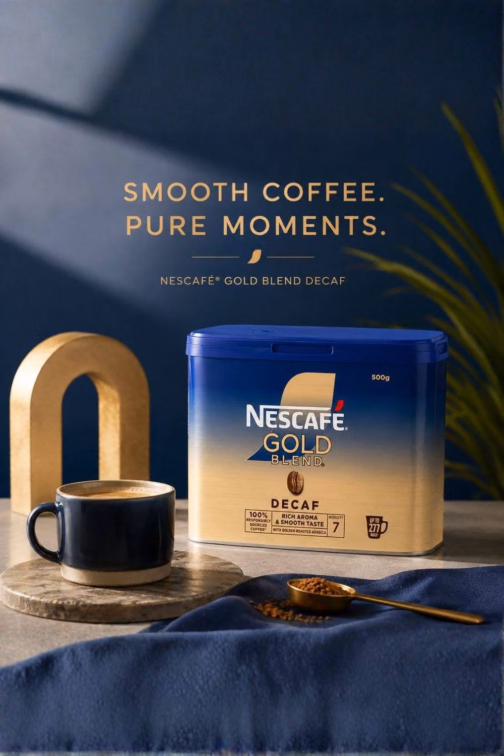 Nescafe Gold Blend Decaf Instant Coffee, 2 x 500g Tins, Brown – 3