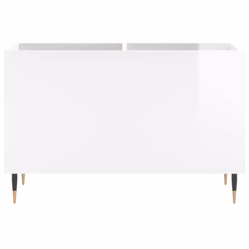 Berkfield Home Record Cabinet in High Gloss White, W: 74.5 cm, D: 38 cm, H: 48 cm