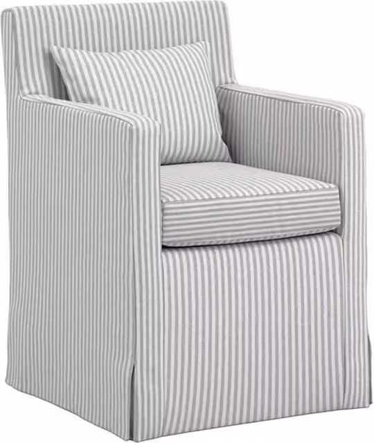 Lemon Pavilion Furniture Hettie Indoor Striped Dining Chair in Grey, W58 x D58 x H87 cm