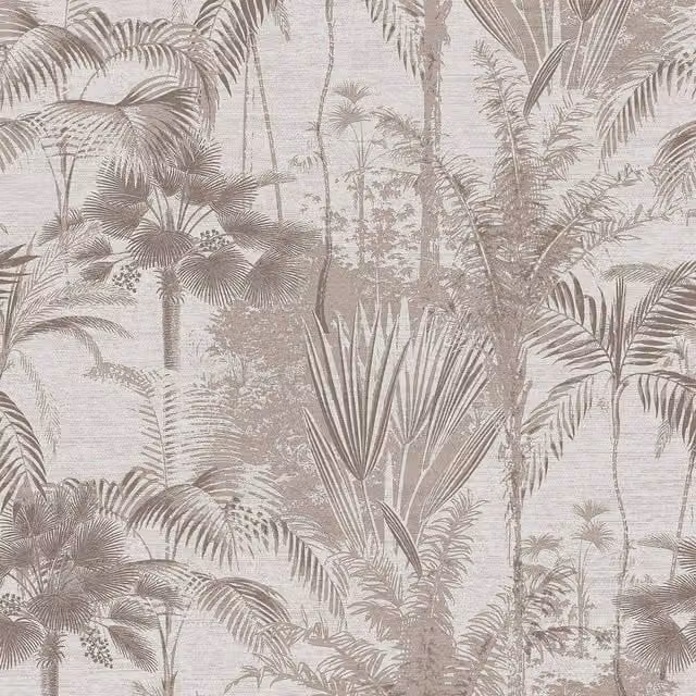 Graham & Brown Sublime Jungle Texture Floral Wallpaper in Beige, Width: 52 cm