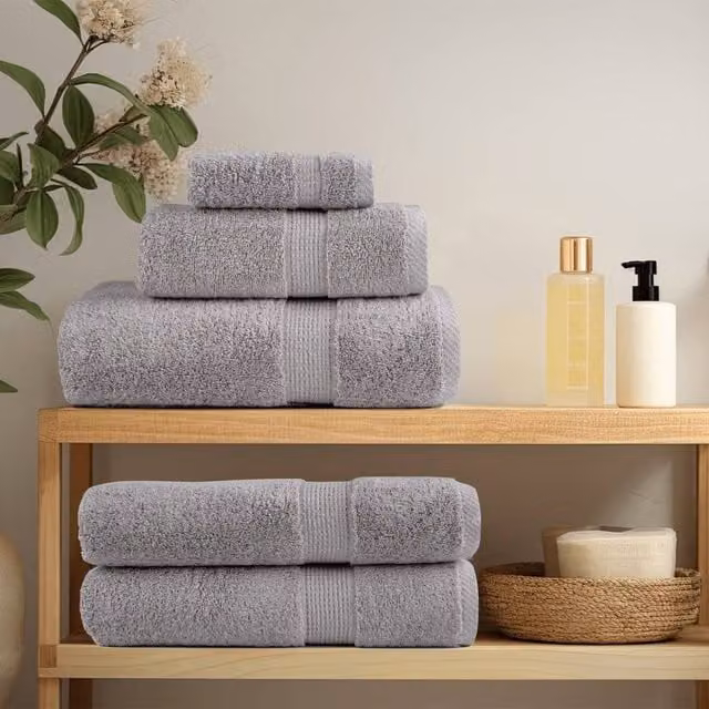 Berkfield Home SOLUND 8 Piece Premium Cotton Terry Towel Set in Grey, 600 gsm