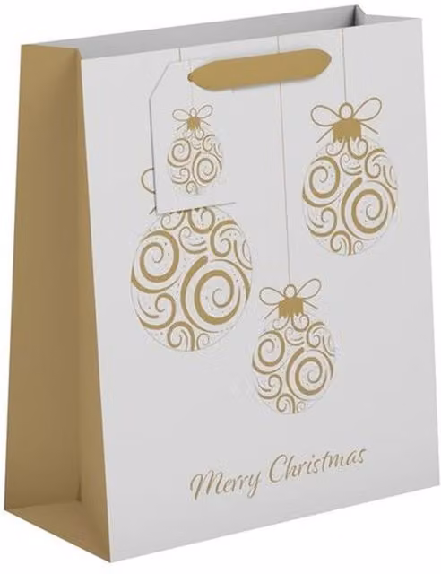 Kingsbury Gifts Christmas Paper Gift Bags in Red, White and Gold