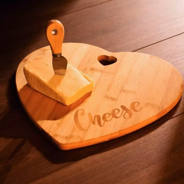 Marco Paul Wooden Heart Cheese Board in Brown