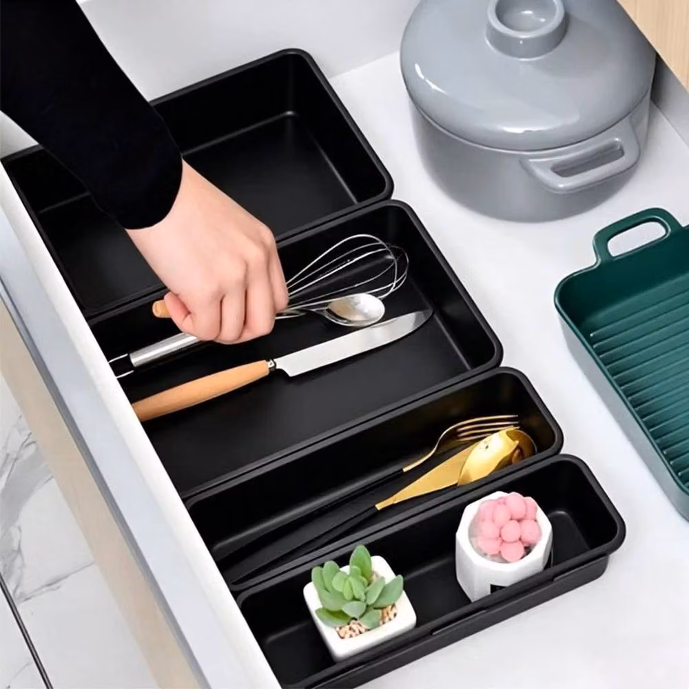 EONLION 32-Piece Interlocking Tool Box Organizer Tray, Black – 4