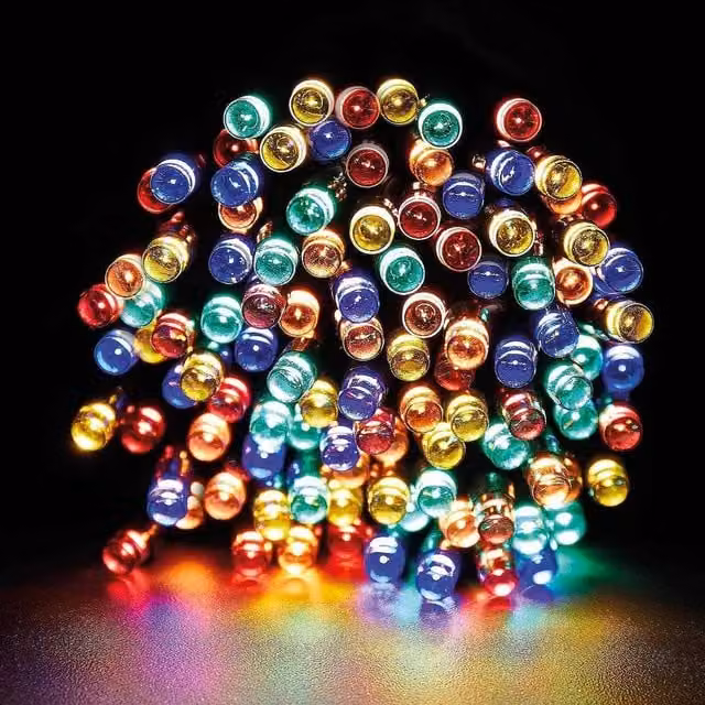 Gainsborough Solar LED Garden String Lights, 200 Multicolour LEDs with Dusk Sensor and 21.9m Length