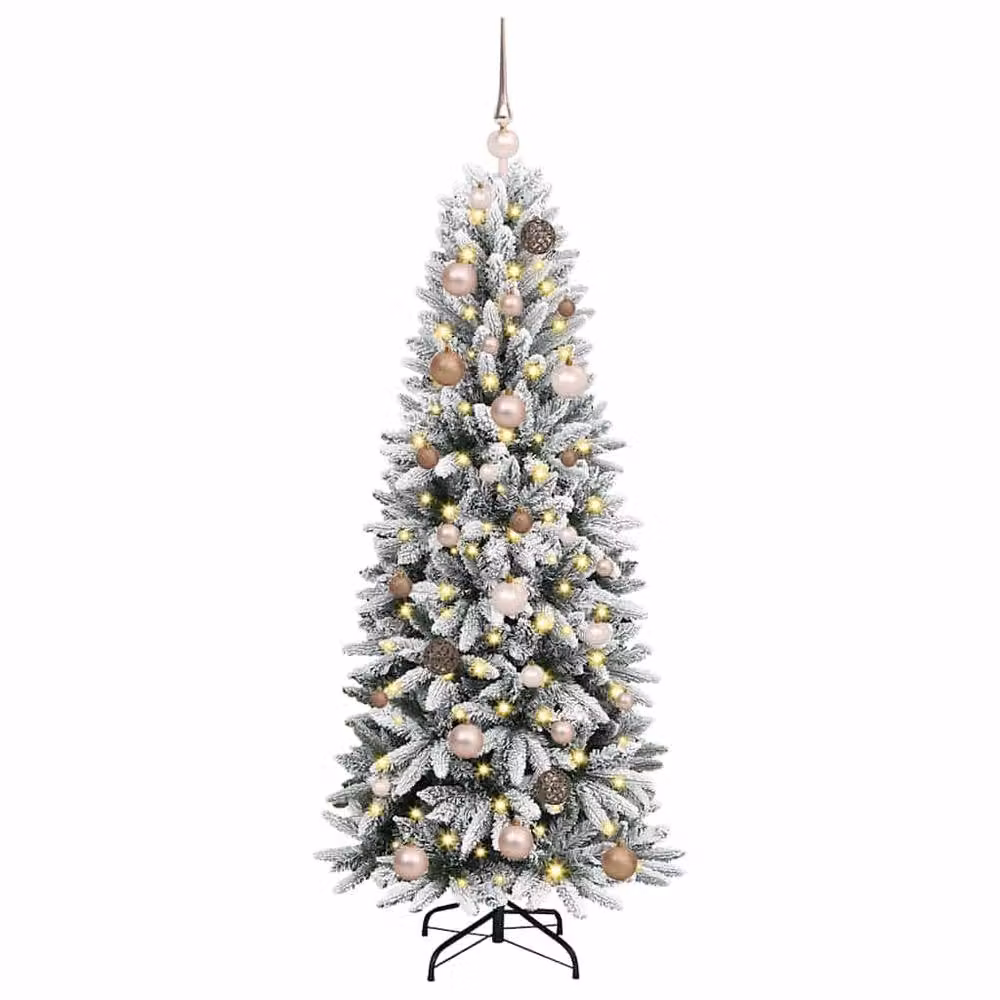Berkfield Home Green Artificial Christmas Tree with 150 White LEDs, W/D/H: 63 x 63 x 150 cm – 3