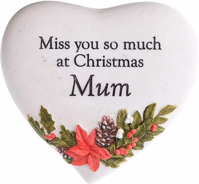 Widdop Thoughts Of You Christmas Heart Plaque for Mum in Multicolour Stone