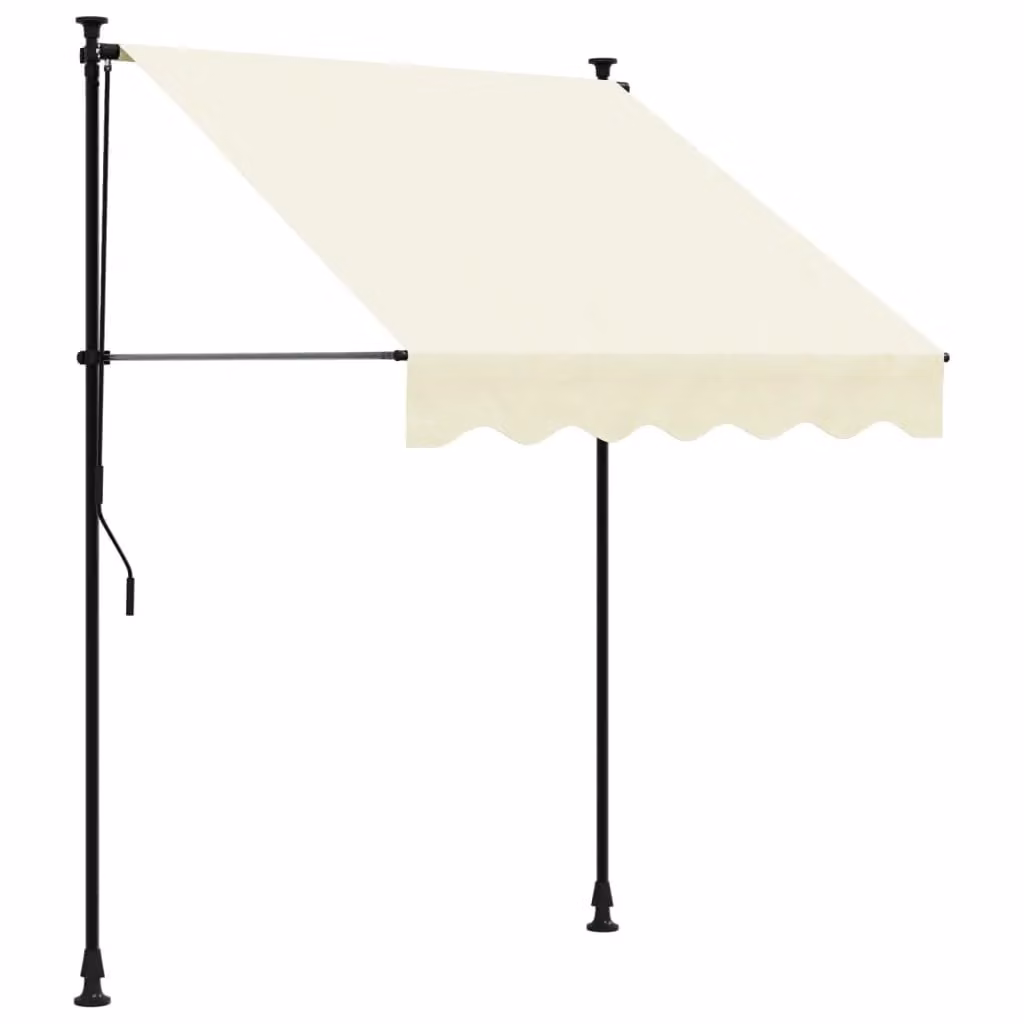 Berkfield Home Retractable Folding Arm Awning in Cream with Steel Frame, W/D/H: 150 x 150 x 150 cm – 2